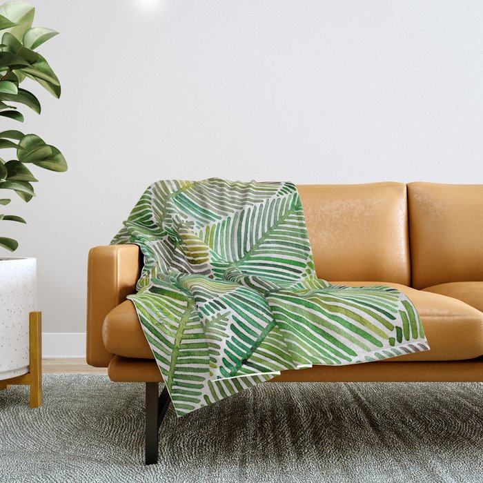 Tropical Green Throw Blanket Gallery Image 1