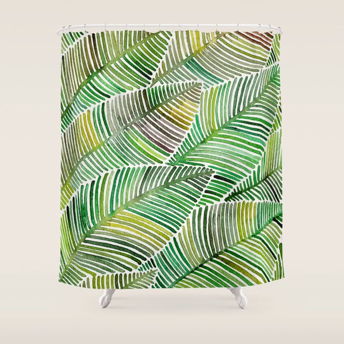 Tropical Green Shower Curtain Gallery Image 1