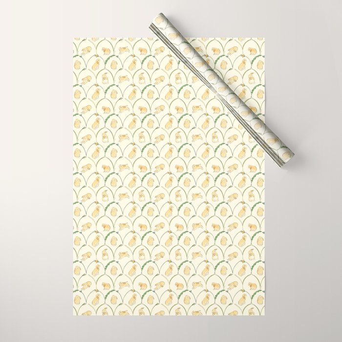 Orange Lop-eared Rabbit Wrapping Paper Gallery Image 1