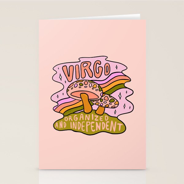 Virgo Mushroom Stationery Card Gallery Image 1