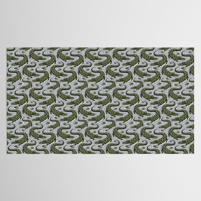 Alligator - Down In The Bayou - Grey Tablecloth Gallery Image 2