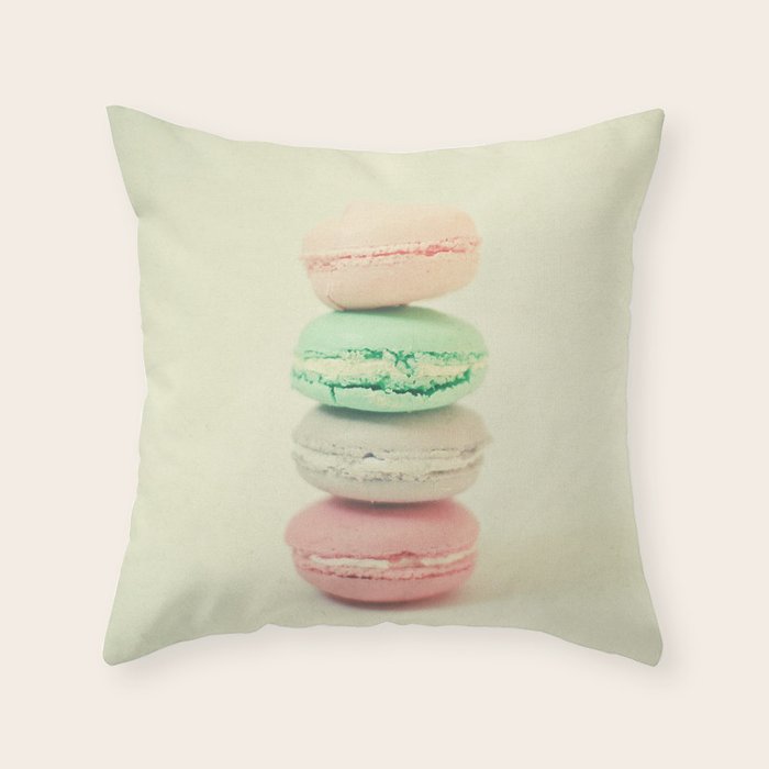 Four Macarons Throw Pillow Gallery Image 1