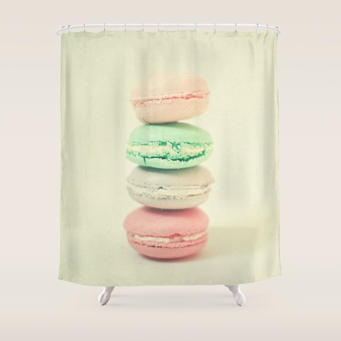 Four Macarons Shower Curtain Gallery Image 1