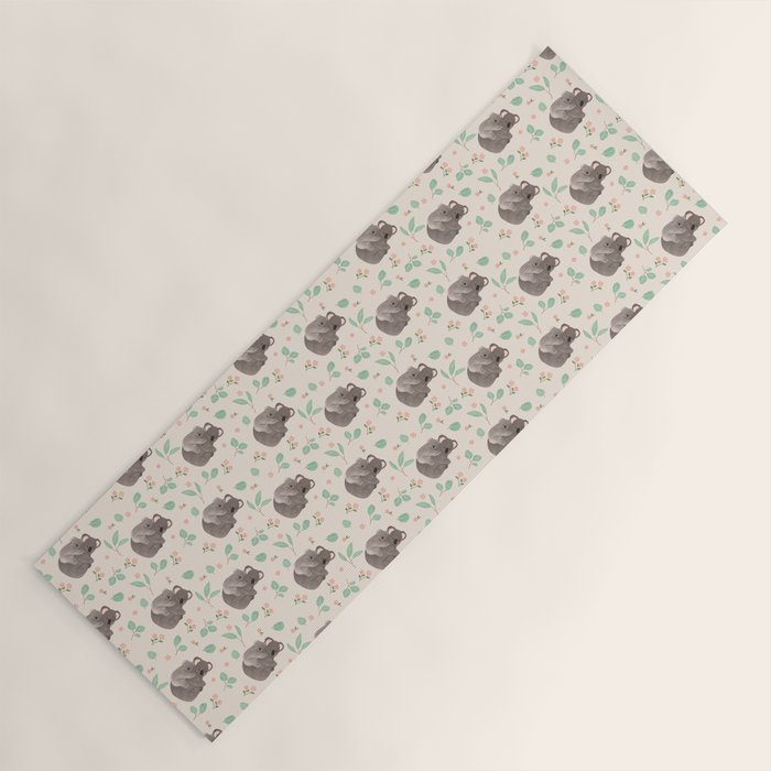 Koala and Eucalyptus Pattern Yoga Mat Gallery Image 1