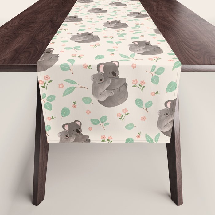 Koala and Eucalyptus Pattern Table Runner Gallery Image 1