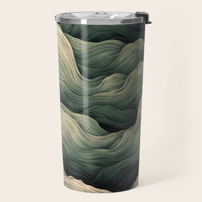 Japanese Painting Wabi Sabi Art Sage Green Decor Japandi Art Minimalist Wall Art Travel Mug Gallery Image 2