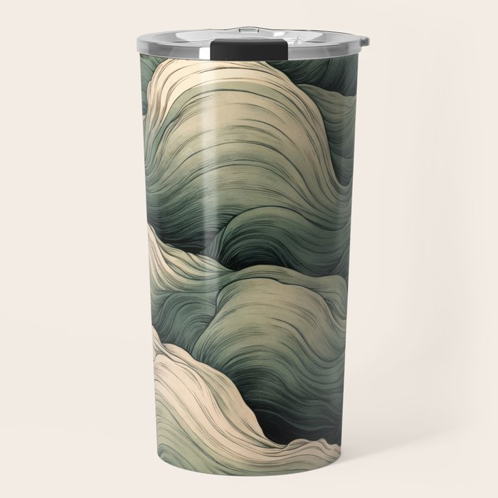 Japanese Painting Wabi Sabi Art Sage Green Decor Japandi Art Minimalist Wall Art Travel Mug Gallery Image 1