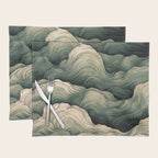 Japanese Painting Wabi Sabi Art Sage Green Decor Japandi Art Minimalist Wall Art Placemat Gallery Image 1