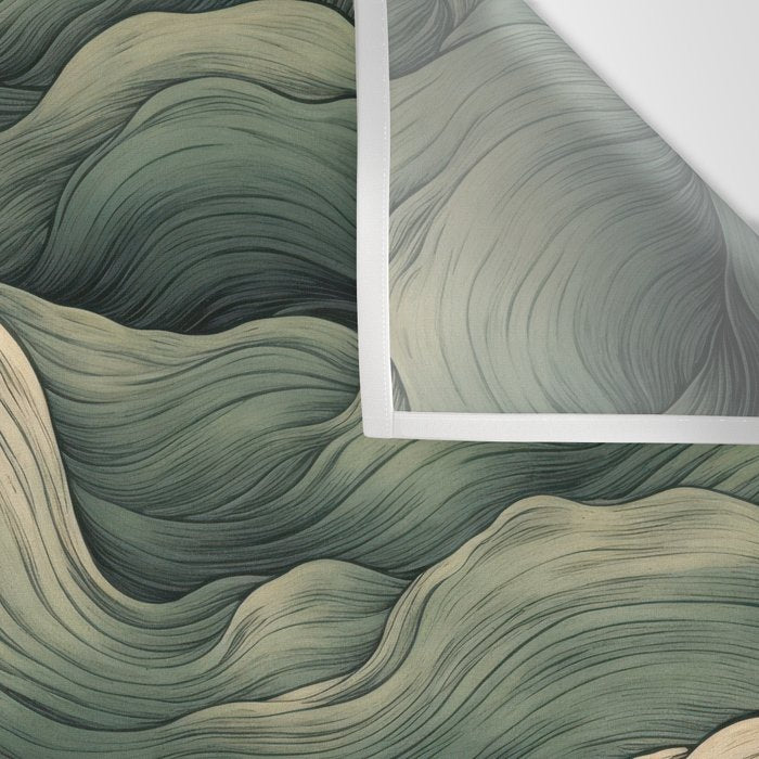 Japanese Painting Wabi Sabi Art Sage Green Decor Japandi Art Minimalist Wall Art Wall Tapestry Gallery Image 3