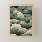 Japanese Painting Wabi Sabi Art Sage Green Decor Japandi Art Minimalist Wall Art Mini Art Print Gallery Image 1