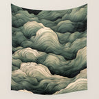 Japanese Painting Wabi Sabi Art Sage Green Decor Japandi Art Minimalist Wall Art Wall Tapestry Gallery Image 4