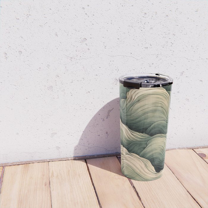 Japanese Painting Wabi Sabi Art Sage Green Decor Japandi Art Minimalist Wall Art Travel Mug Gallery Image 4