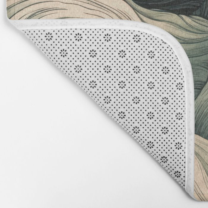 Japanese Painting Wabi Sabi Art Sage Green Decor Japandi Art Minimalist Wall Art Bath Mat Gallery Image 2
