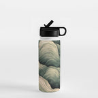 Japanese Painting Wabi Sabi Art Sage Green Decor Japandi Art Minimalist Wall Art Water Bottle Gallery Image 1