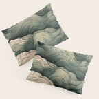 Japanese Painting Wabi Sabi Art Sage Green Decor Japandi Art Minimalist Wall Art Pillow Sham Gallery Image 3
