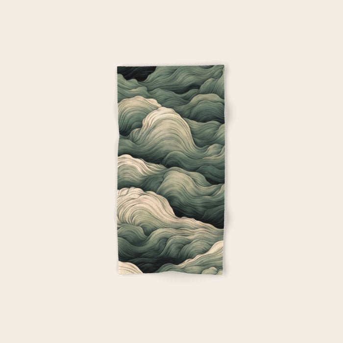 Japanese Painting Wabi Sabi Art Sage Green Decor Japandi Art Minimalist Wall Art Bath Towel Gallery Image 1