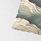 Japanese Painting Wabi Sabi Art Sage Green Decor Japandi Art Minimalist Wall Art Pillow Sham Gallery Image 4