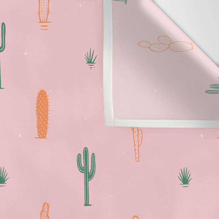 Retro hand drawn cactus plant pattern Wall Tapestry Gallery Image 3