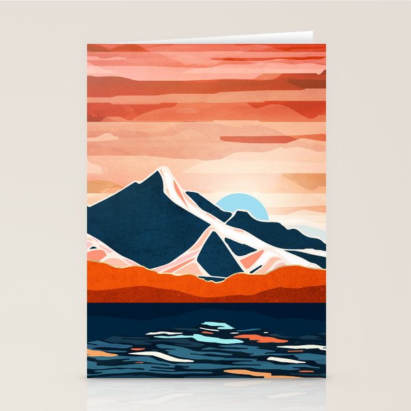 Retro Ocean Sunset Stationery Card Gallery Image 1