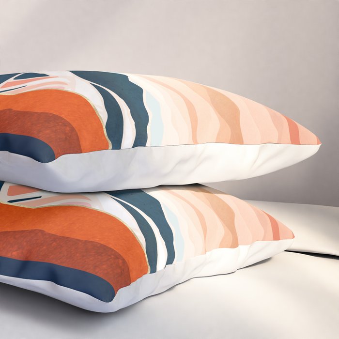 Retro Ocean Sunset Pillow Sham Gallery Image 3