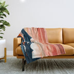Retro Ocean Sunset Throw Blanket Gallery Image 1