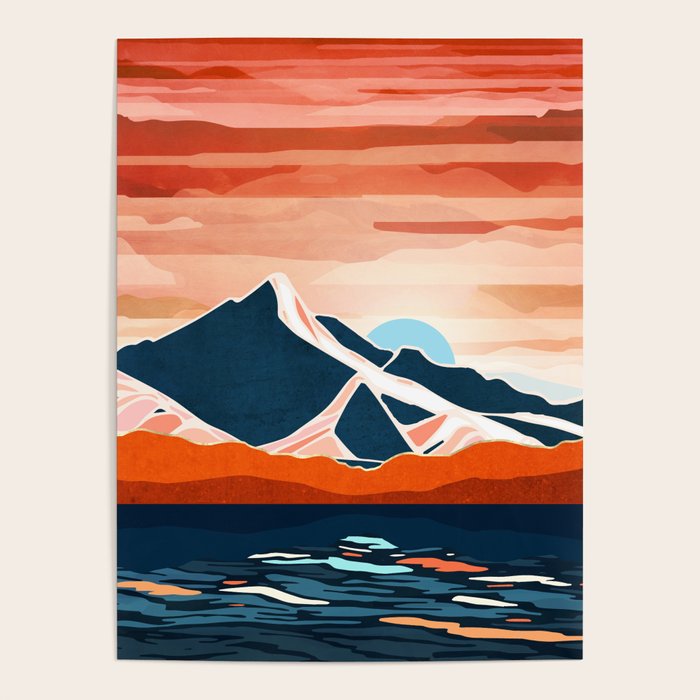 Retro Ocean Sunset Poster Gallery Image 1
