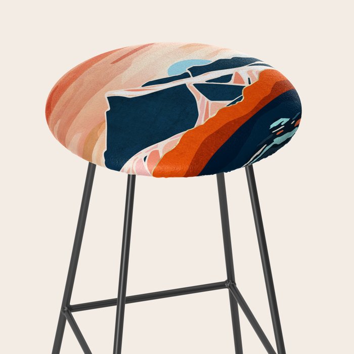 Retro Ocean Sunset Stool Gallery Image 2