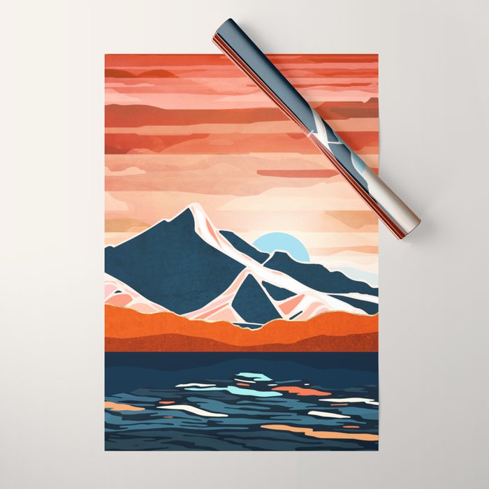 Retro Ocean Sunset Wrapping Paper Gallery Image 1