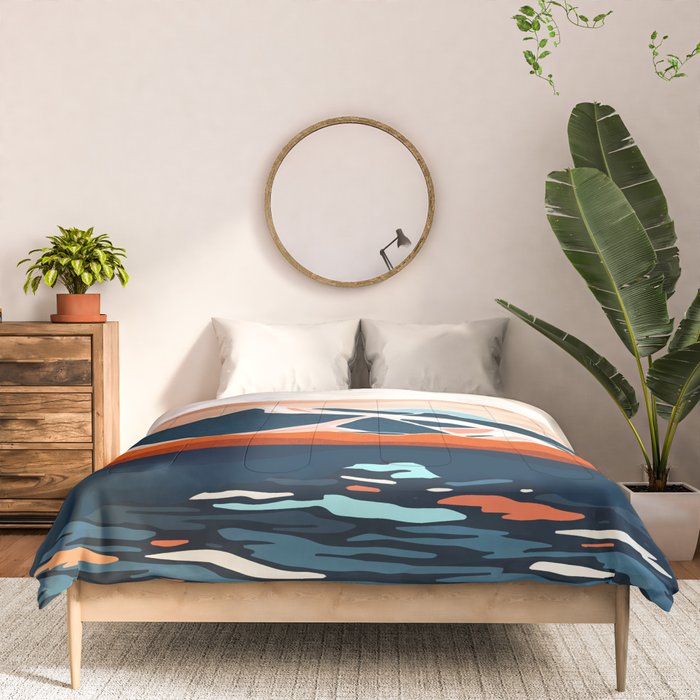 Retro Ocean Sunset Comforter Gallery Image 3