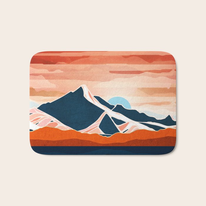 Retro Ocean Sunset Bath Mat Gallery Image 1