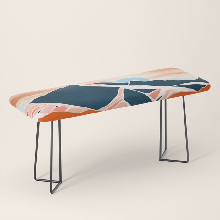 Retro Ocean Sunset Bench Gallery Image 1