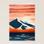 Retro Ocean Sunset Stationery Card Gallery Image 2
