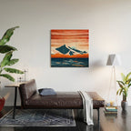 Retro Ocean Sunset Wood Wall Art Gallery Image 2