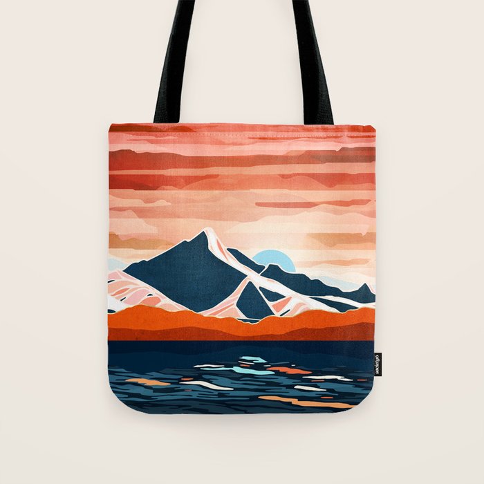 Retro Ocean Sunset Tote Bag Gallery Image 1