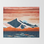 Retro Ocean Sunset Throw Blanket Gallery Image 2