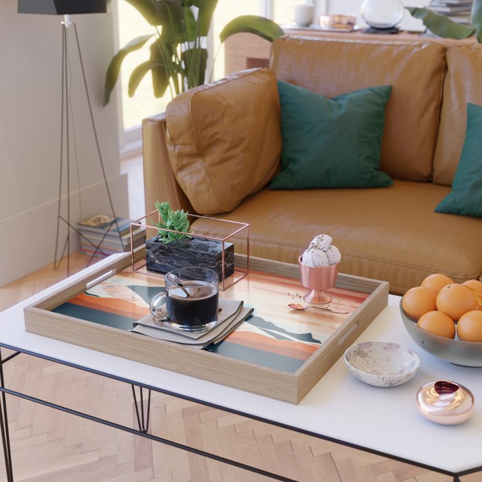 Retro Ocean Sunset Serving Tray Gallery Image 2