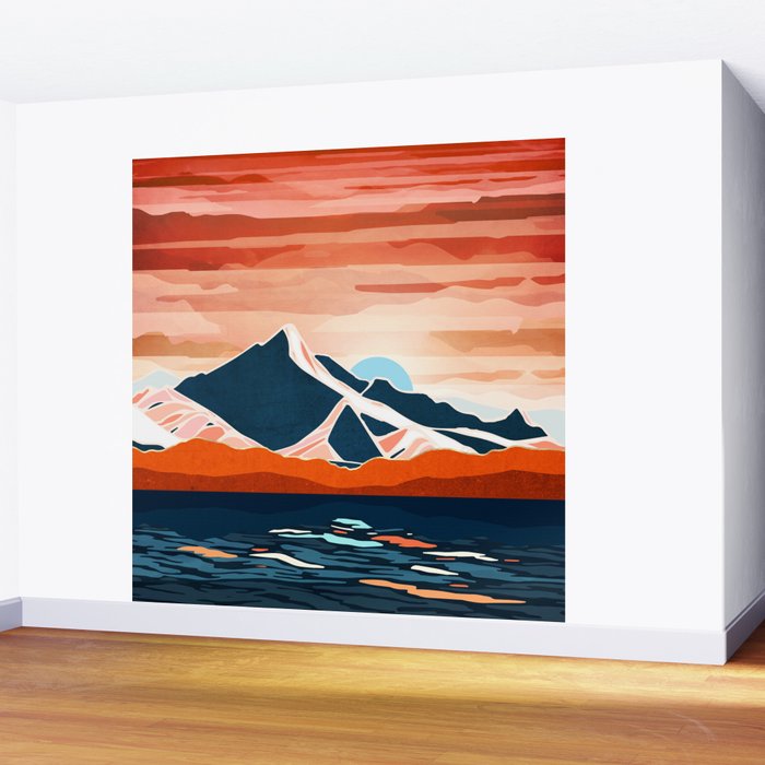 Retro Ocean Sunset Wall Mural Gallery Image 2