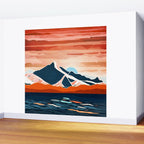 Retro Ocean Sunset Wall Mural Gallery Image 2