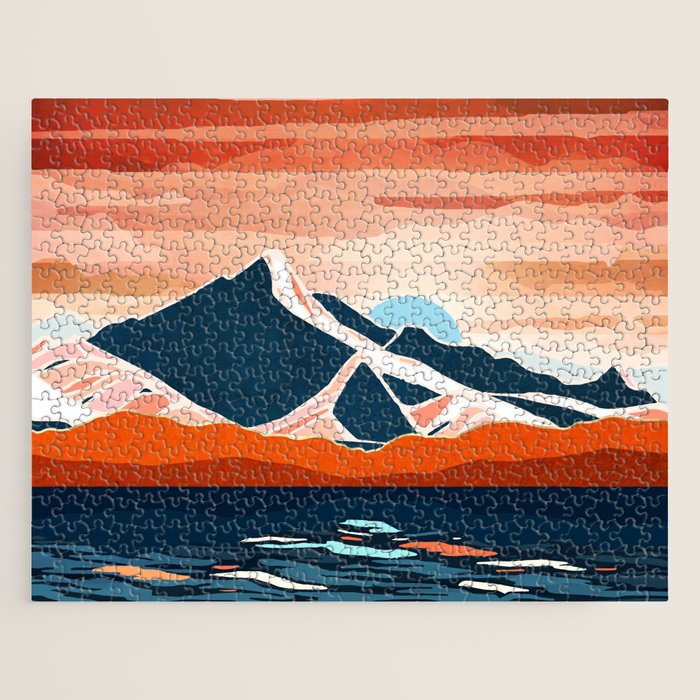 Retro Ocean Sunset Jigsaw Puzzle Gallery Image 1
