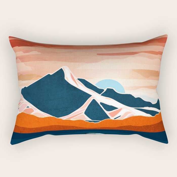Retro Ocean Sunset Rectangular Pillow Gallery Image 2