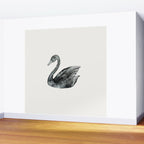 Elegant black white hand painted watercolor swan Wall Mural Gallery Image 2