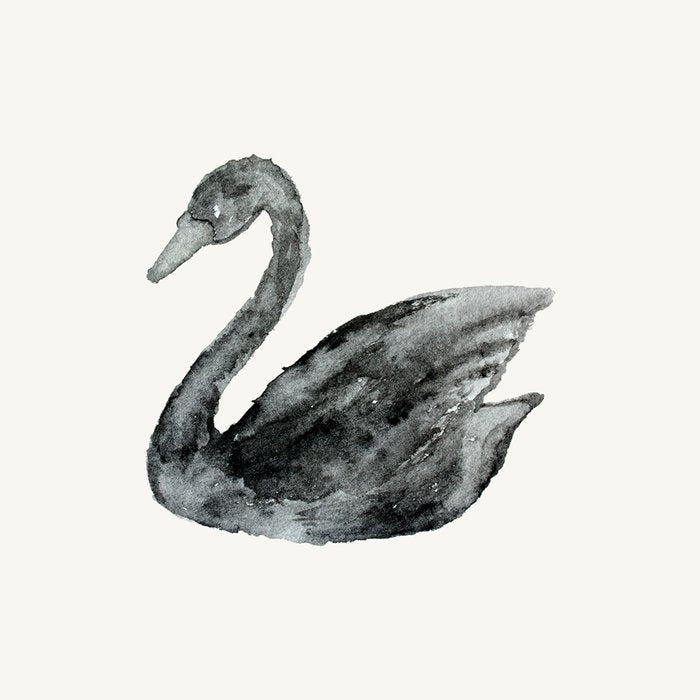 Elegant black white hand painted watercolor swan Coffee Mug Gallery Image 2