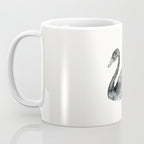 Elegant black white hand painted watercolor swan Coffee Mug Gallery Image 3