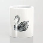 Elegant black white hand painted watercolor swan Coffee Mug Gallery Image 4