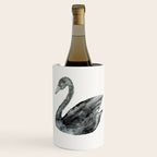 Elegant black white hand painted watercolor swan Wine Chiller Gallery Image 1