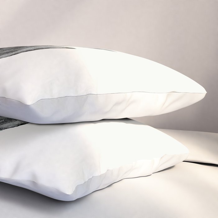 Elegant black white hand painted watercolor swan Pillow Sham Gallery Image 3