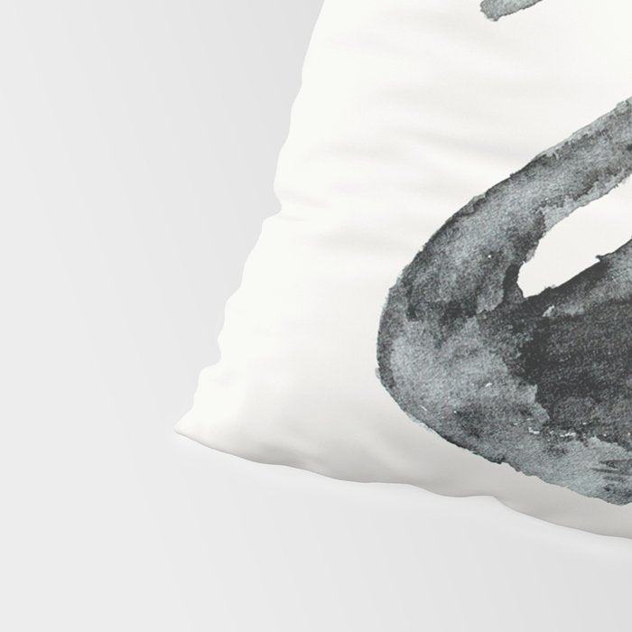 Elegant black white hand painted watercolor swan Pillow Sham Gallery Image 4
