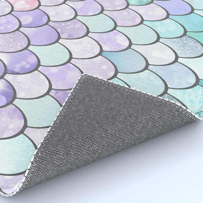 Mermaid Pastel Pink Purple Aqua Teal Rug Gallery Image 4