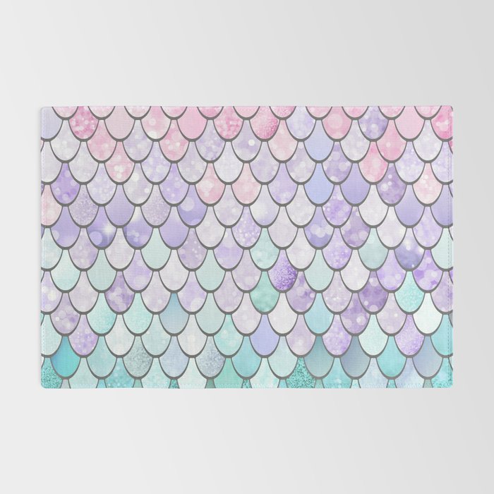 Mermaid Pastel Pink Purple Aqua Teal Rug Gallery Image 2