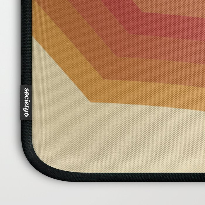 Funky Colorful 70s Rainbow Striped Zig Zag Pattern Blue Orange Hues Laptop Sleeve Gallery Image 3
